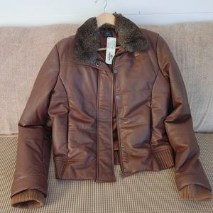 Lacoste Ladies Coat Lacoste Bomber Jacket Brown